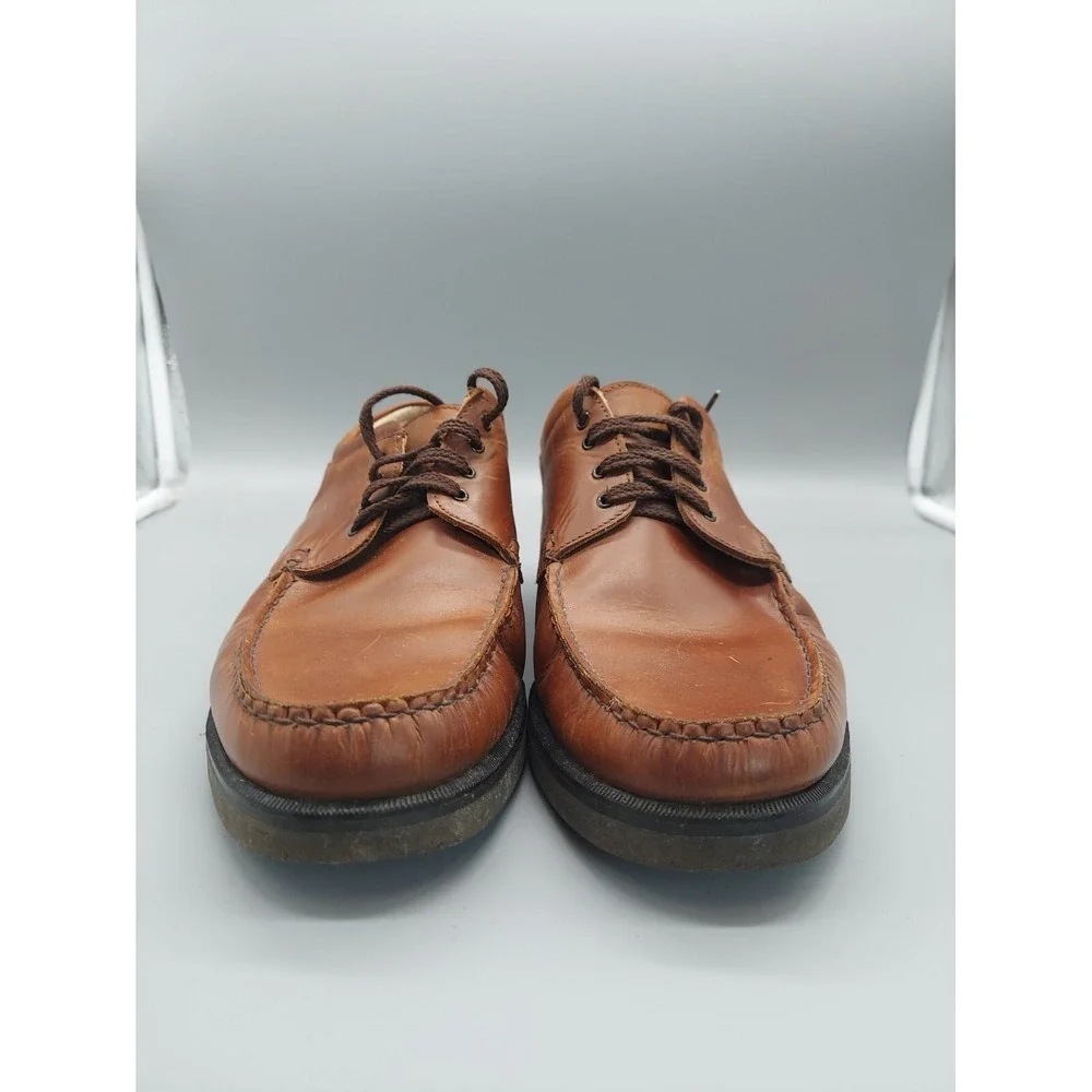 Hitchcock Leather Wide‎ Canoe Boat Shoes For Men brown Size 9 3E